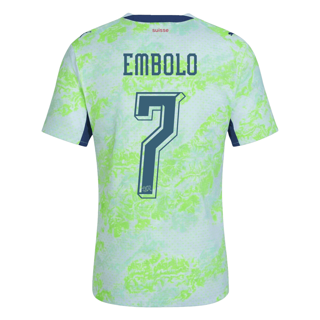Koszulka piłkarska w wersji zawodniczej Szwajcaria Mundial 2026 wyjazdowa EMBOLO #7