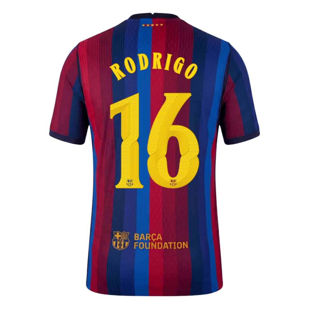 Koszulka piłkarska w wersji zawodniczej FC Barcelona UCL 2026/27 domowa RODRIGO #16