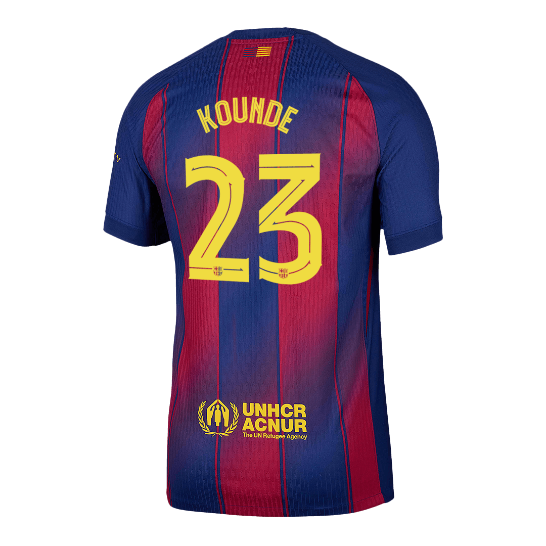 Koszulka piłkarska w wersji zawodniczej FC Barcelona UCL 2025/26 domowa KOUNDE #23 - Kibula