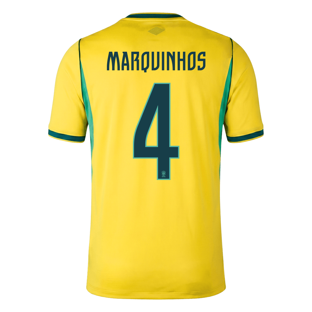 Koszulka piłkarska Brazylia Mundial 2026 domowa MARQUINHOS #4
