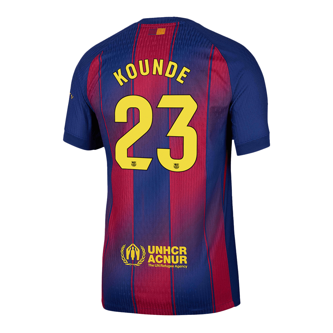 Koszulka piłkarska w wersji zawodniczej FC Barcelona 2025/26 domowa KOUNDE #23 - Kibula