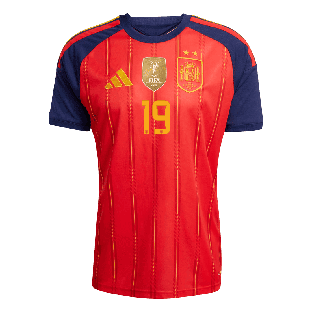 Koszulka piłkarska Hiszpania Mundial 2026 domowa Champion Edition LAMINE YAMAL #19