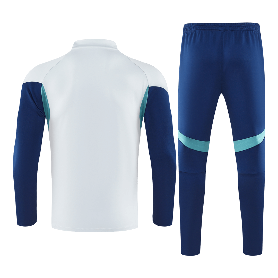 Męski dres treningowy z bluzą rozpinaną Arsenal 2025/26 biały - Kibula
