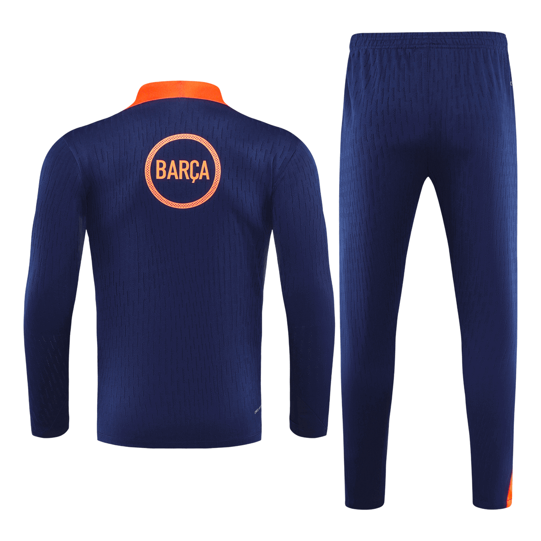 Męski dres treningowy FC Barcelona 2025/26 czarno-pomarańczowy - Kibula