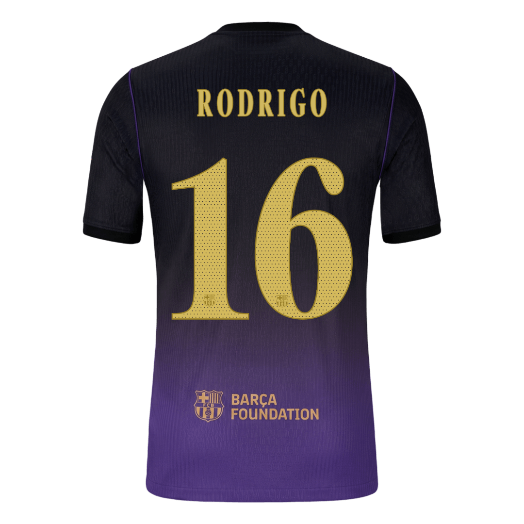 Koszulka piłkarska w wersji zawodniczej FC Barcelona UCL 2026/27 wyjazdowa RODRIGO #16