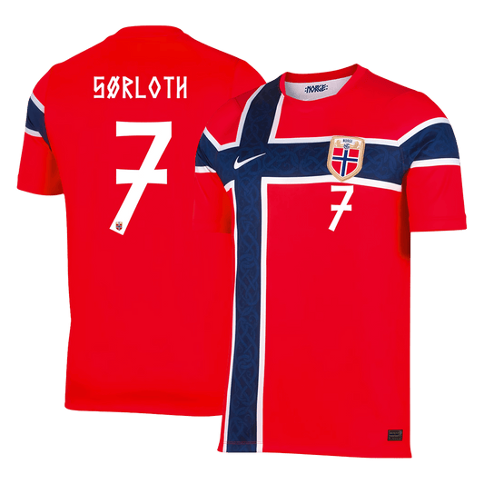 Koszulka piłkarska Norwegia Mundial 2026 domowa SØRLOTH #7