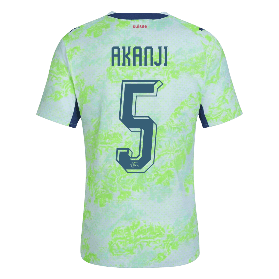 Koszulka piłkarska w wersji zawodniczej Szwajcaria Mundial 2026 wyjazdowa AKANJI #5