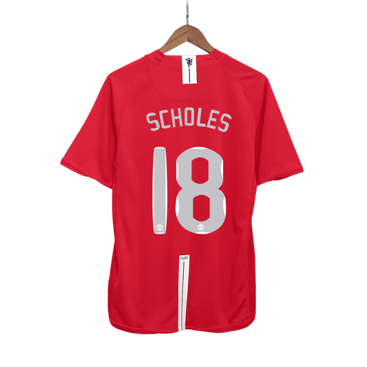 Koszulka piłkarska retro Manchester United UCL Final UCL 2007/08 domowa SCHOLES #18 - Kibula