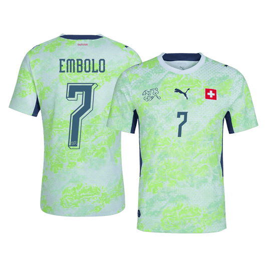 Koszulka piłkarska w wersji zawodniczej Szwajcaria Mundial 2026 wyjazdowa EMBOLO #7