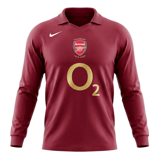 Koszulka piłkarska retro z długim rękawem Arsenal 2005/06 domowa - Kibula
