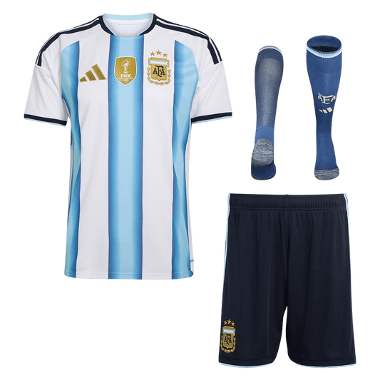 Męski pełny zestaw piłkarski Argentyna Mundial 2026 domowy