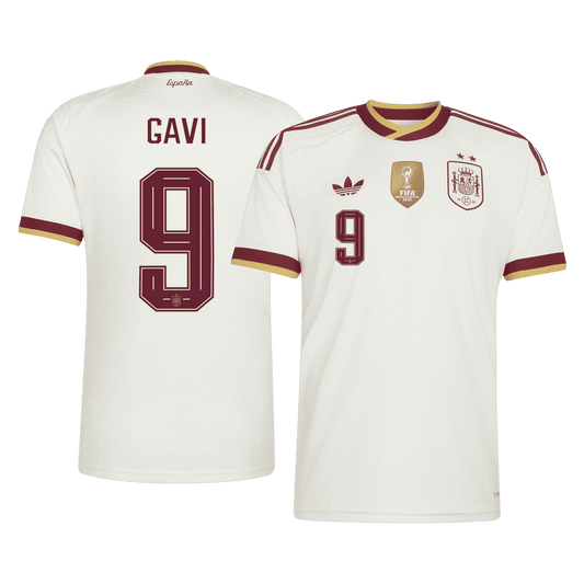 Koszulka piłkarska Hiszpania Mundial 2026 wyjazdowa Champion Edition GAVI #9
