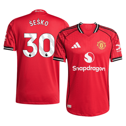 Koszulka piłkarska w wersji zawodniczej Manchester United 2025/26 domowa ŠEŠKO #30