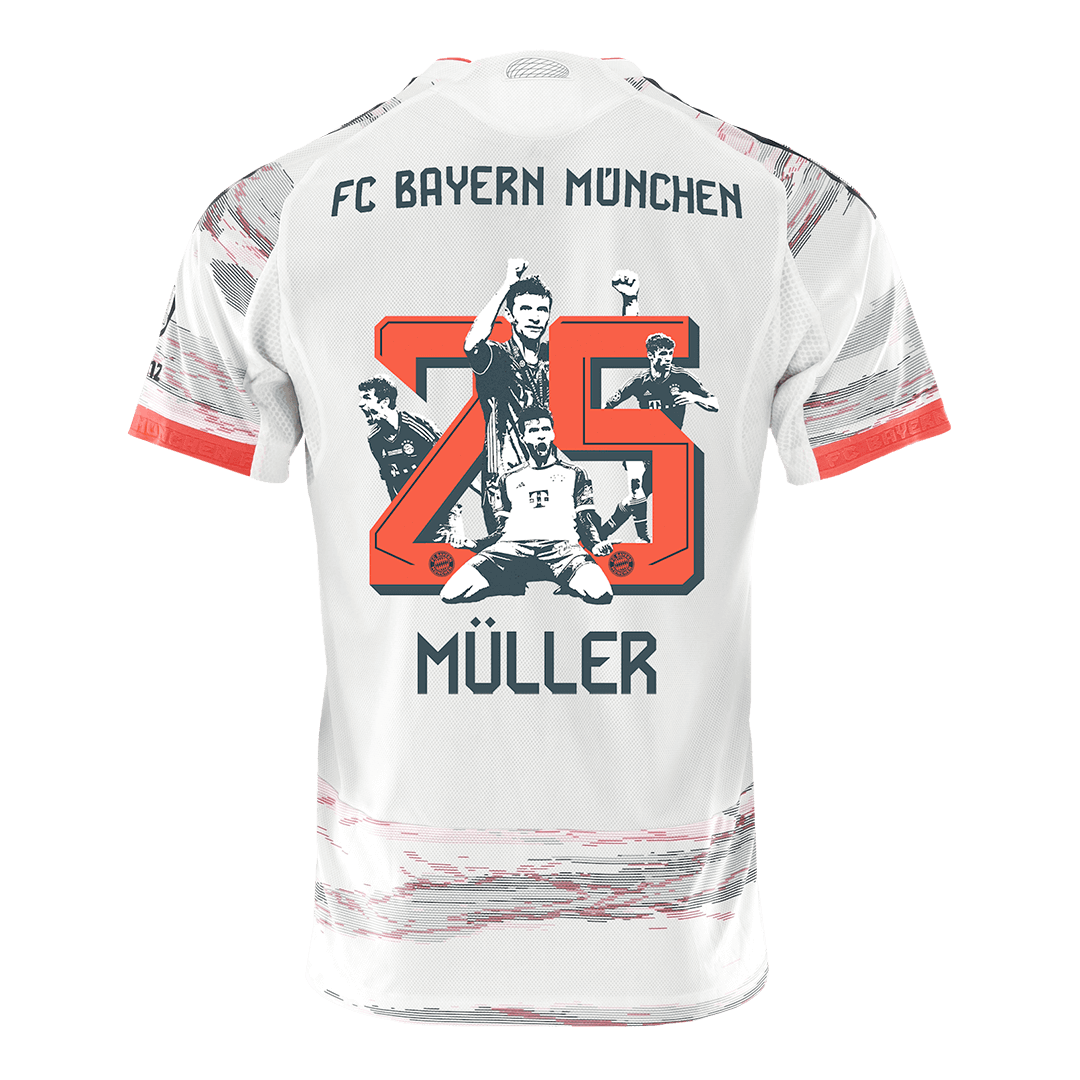Koszulka piłkarska w wersji zawodniczej Bayern Monachium 2025/26 wyjazdowa MÜLLER Special #25 - Kibula