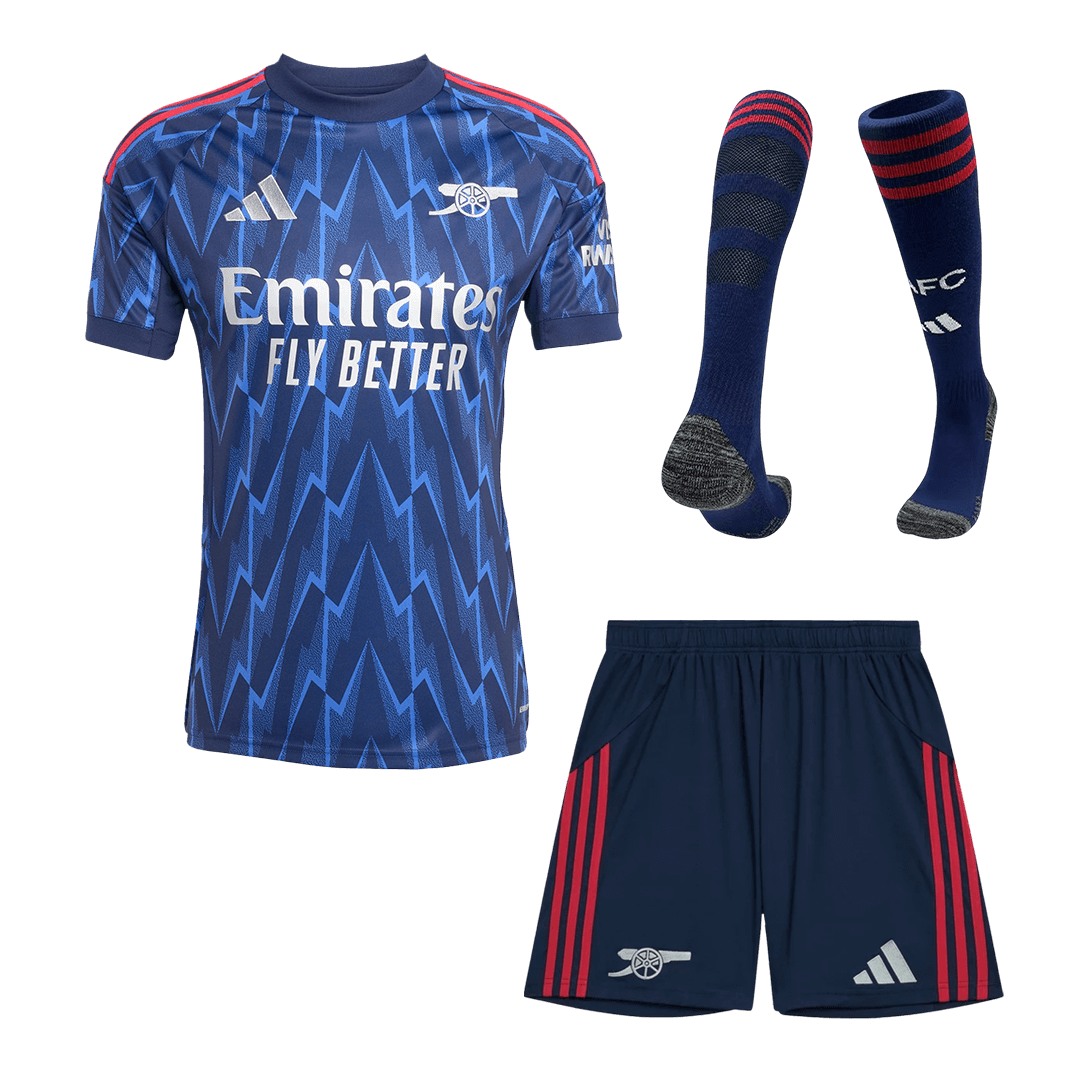 Męski pełny zestaw piłkarski Arsenal 2025/26 wyjazdowy - Kibula