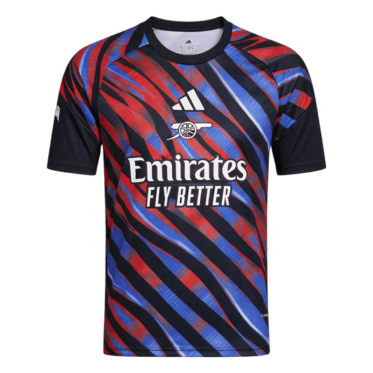 Koszulka piłkarska Arsenal 2025/26 przedmeczowa niebiesko-czerwona - Kibula