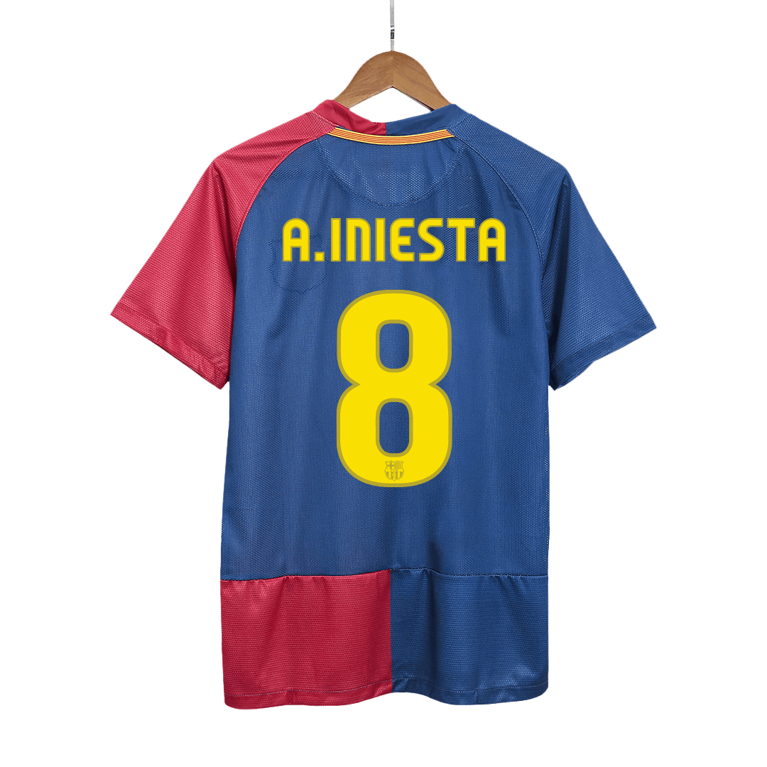 Koszulka piłkarska retro FC Barcelona UCL Final UCL 2008/09 domowa A.INIESTA #8 - Kibula