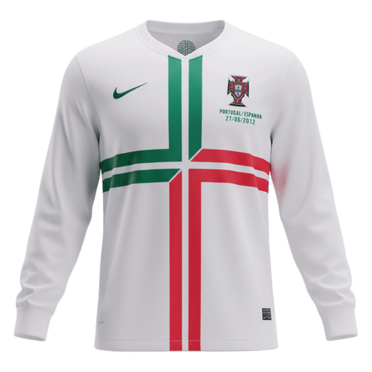 Koszulka piłkarska retro z długim rękawem Portugalia 2012 wyjazdowa