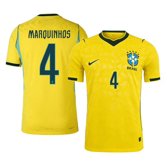 Koszulka piłkarska w wersji zawodniczej Brazylia Mundial 2026 domowa MARQUINHOS #4