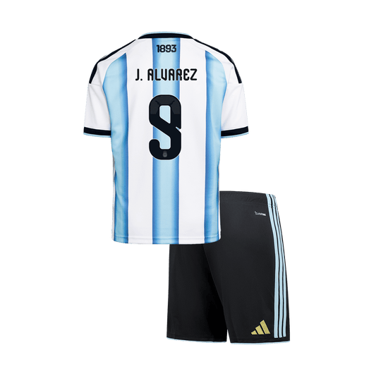 Dziecięcy zestaw piłkarski Argentyna Mundial 2026 domowy J. ALVAREZ #9