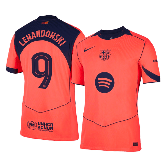Koszulka piłkarska w wersji zawodniczej FC Barcelona UCL 2025/26 trzecia LEWANDOWSKI #9 - Kibula