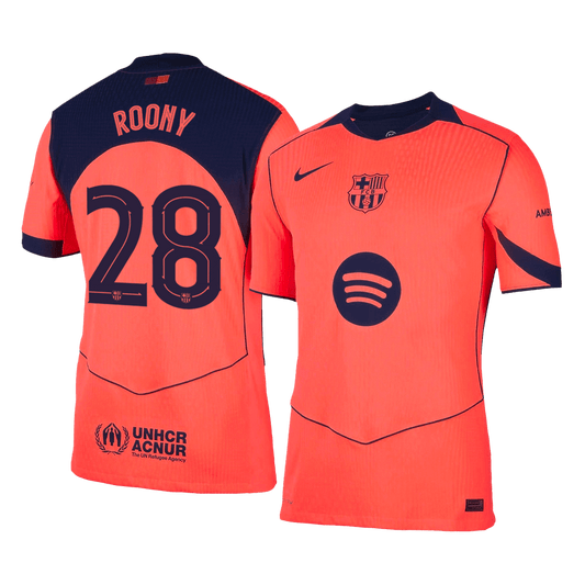 Koszulka piłkarska w wersji zawodniczej FC Barcelona 2025/26 trzecia ROONY #28 - Kibula