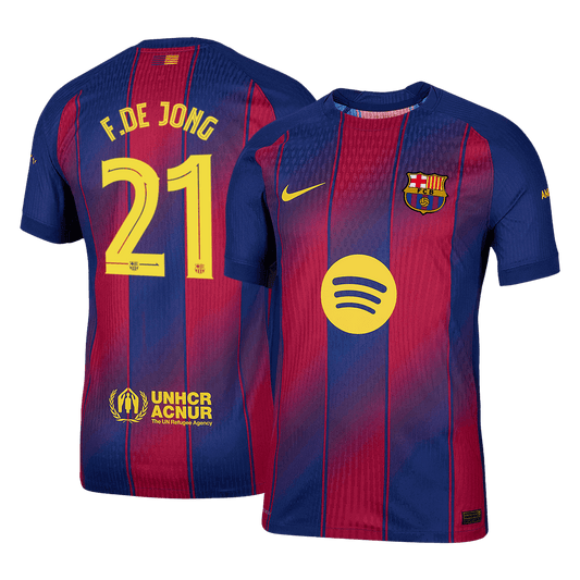 Koszulka piłkarska w wersji zawodniczej FC Barcelona UCL 2025/26 domowa F.DE JONG #21 - Kibula