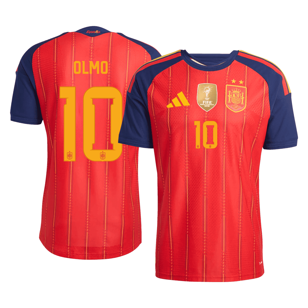 Koszulka piłkarska w wersji zawodniczej Hiszpania Mundial 2026 domowa Champion Edition OLMO #10