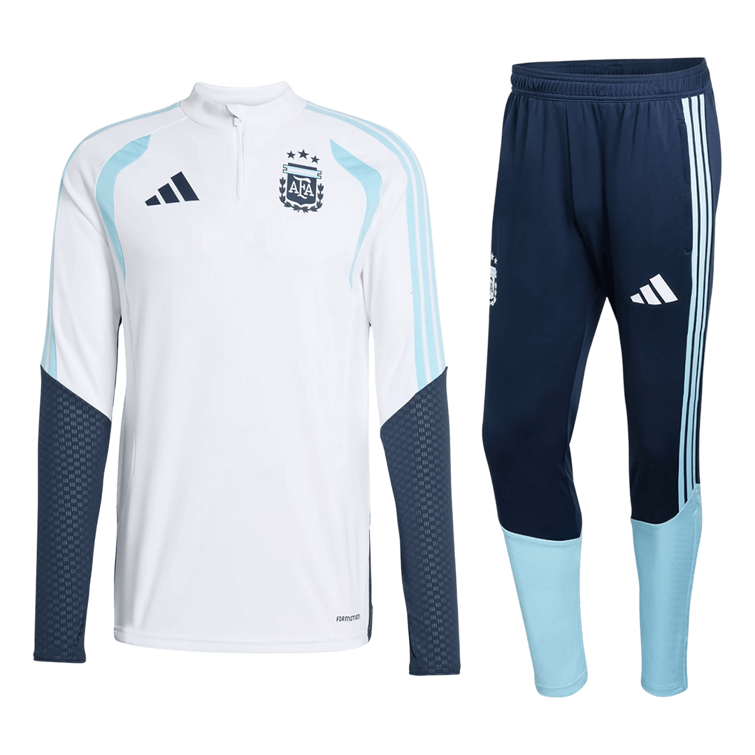 Męski dres treningowy z bluzą rozpinaną Argentyna 2026 biały