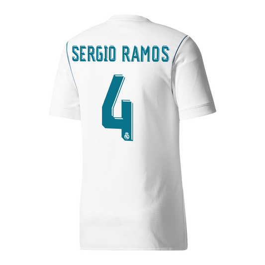 Koszulka piłkarska retro Real Madryt 2017/18 domowa SERGIO RAMOS #4