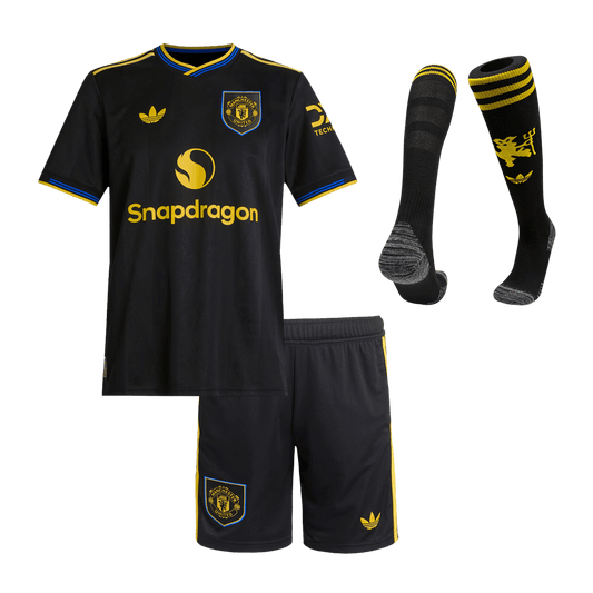 Dziecięcy pełny zestaw piłkarski Manchester United 2025/26 trzeci