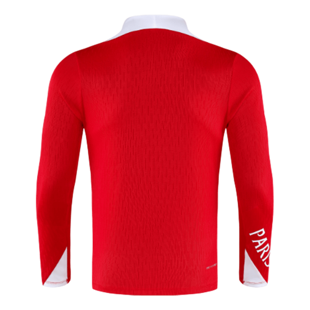 Męski dres treningowy z bluzą rozpinaną PSG 2025/26 czerwony