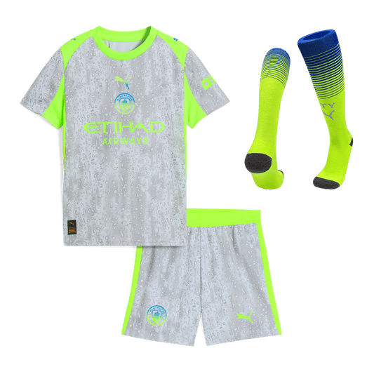 Dziecięcy pełny zestaw piłkarski Manchester City 2025/26 trzeci