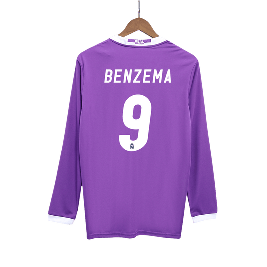 Koszulka piłkarska retro z długim rękawem Real Madryt 2016/17 wyjazdowa BENZEMA #9