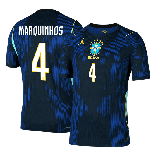 Koszulka piłkarska w wersji zawodniczej Brazylia Mundial 2026 wyjazdowa MARQUINHOS #4