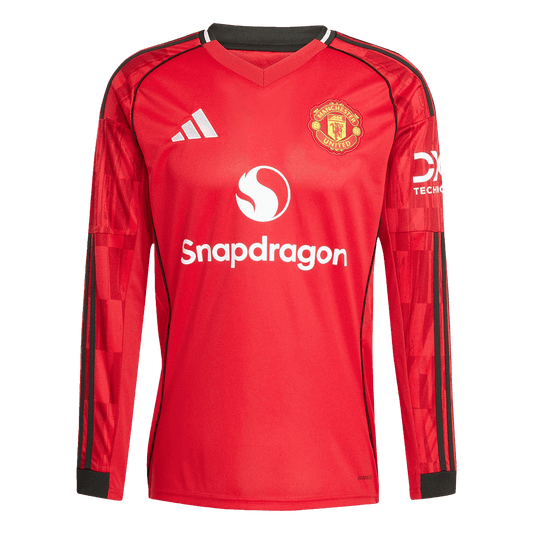 Koszulka piłkarska z długim rękawem Manchester United 2025/26 domowa - Kibula