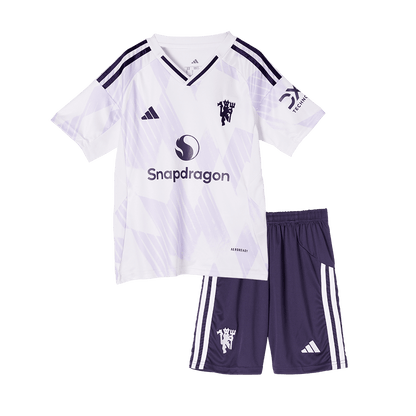 Dziecięcy zestaw piłkarski Manchester United 2025/26 wyjazdowy - Kibula
