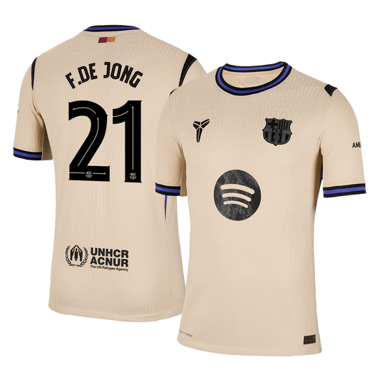 Koszulka piłkarska w wersji zawodniczej FC Barcelona UCL 2025/26 wyjazdowa F.DE JONG #21 - Kibula