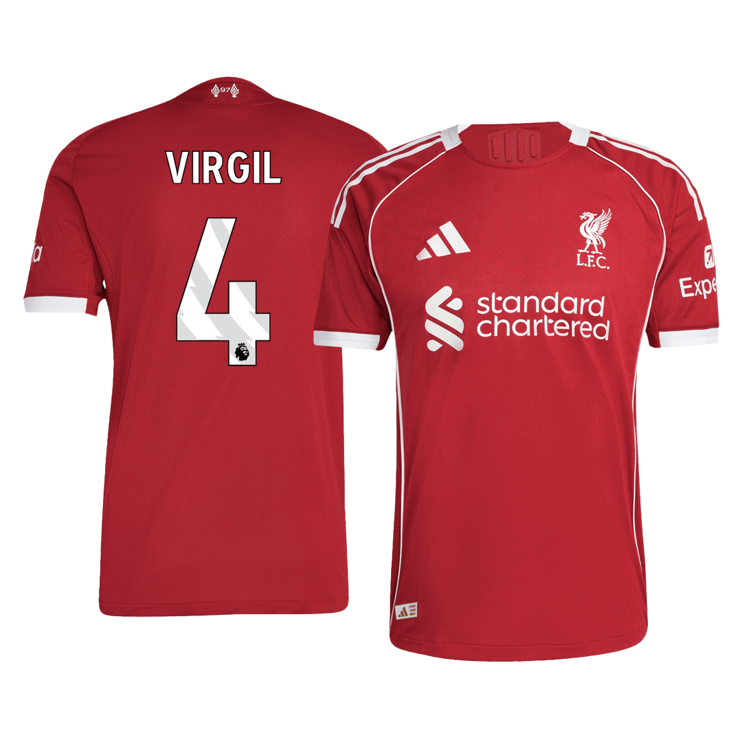 Koszulka piłkarska w wersji zawodniczej Liverpool 2025/26 domowa VIRGIL #4