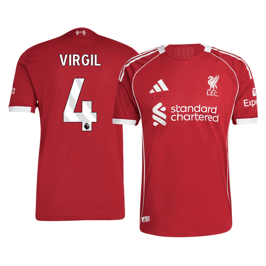Koszulka piłkarska w wersji zawodniczej Liverpool 2025/26 domowa VIRGIL #4