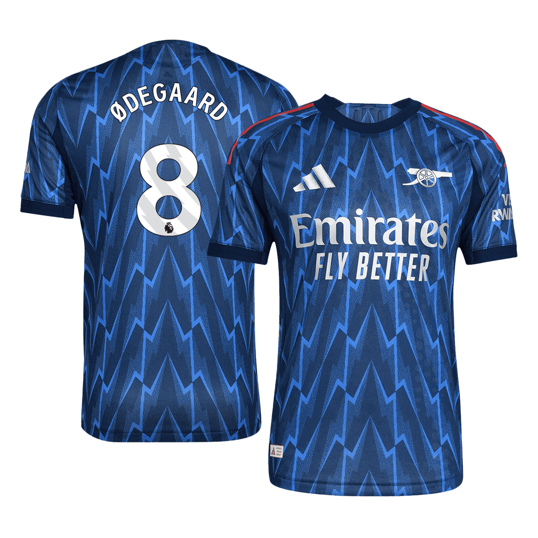 Koszulka piłkarska w wersji zawodniczej Arsenal 2025/26 wyjazdowa ØDEGAARD #8 - Kibula