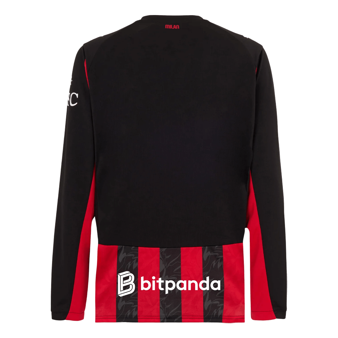 Koszulka piłkarska z długim rękawem AC Milan 2025/26 domowa - Kibula