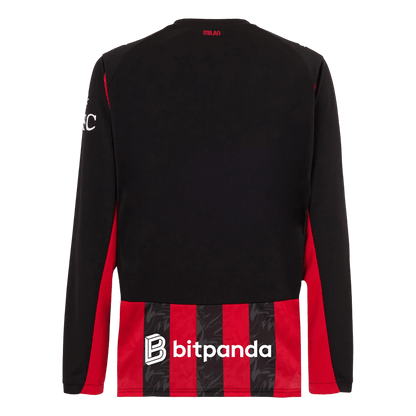 Koszulka piłkarska z długim rękawem AC Milan 2025/26 domowa - Kibula