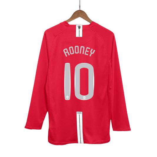Koszulka piłkarska retro z długim rękawem Manchester United UCL Final UCL 2007/08 domowa ROONEY #10 - Kibula