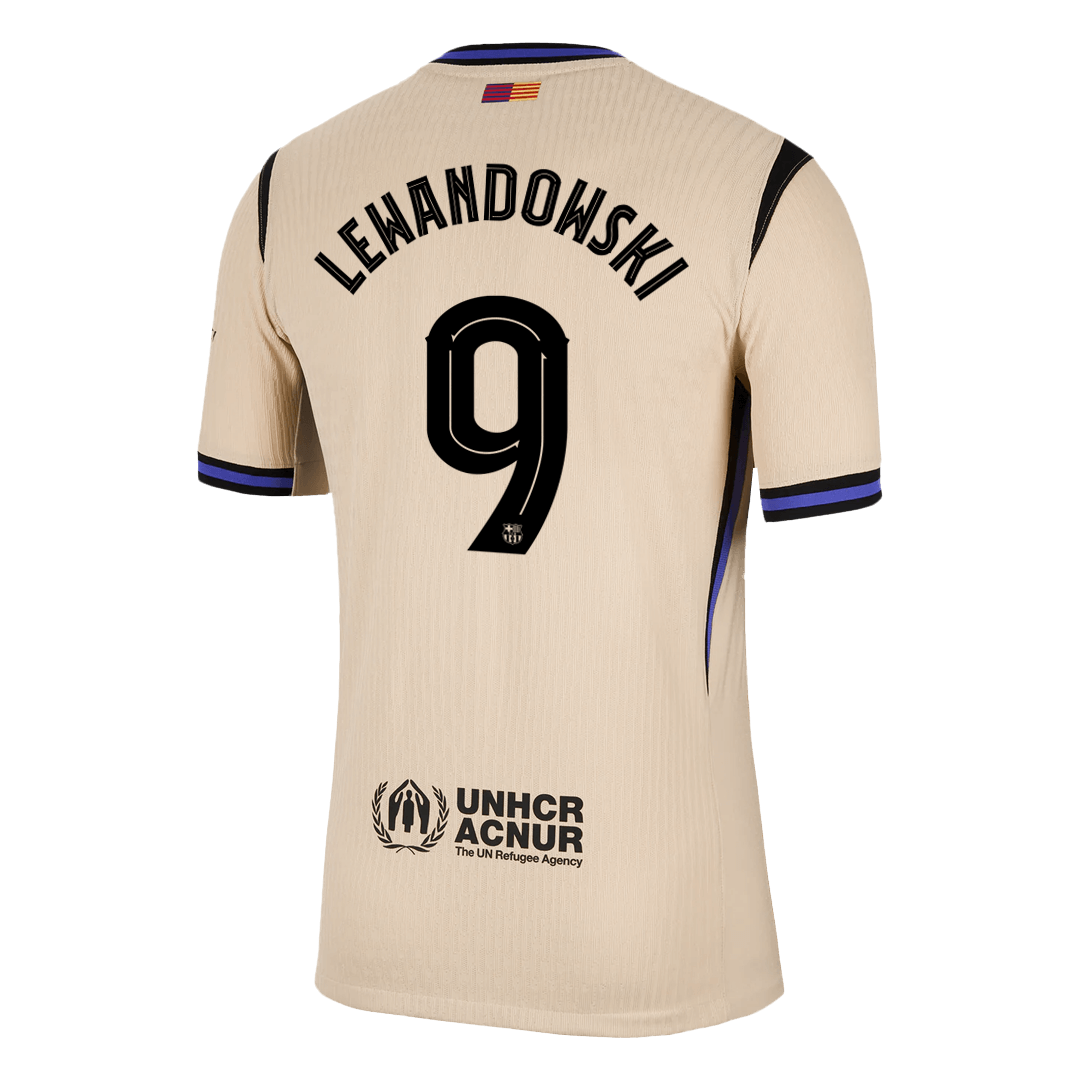 Koszulka piłkarska w wersji zawodniczej FC Barcelona UCL 2025/26 wyjazdowa LEWANDOWSKI #9 - Kibula