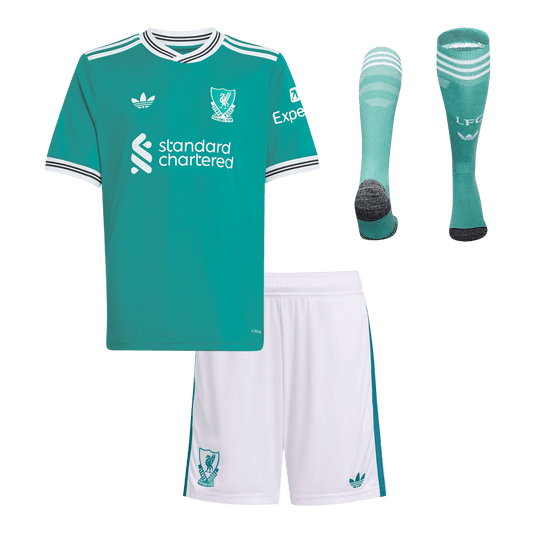Dziecięcy pełny zestaw piłkarski Liverpool 2025/26 trzeci
