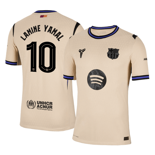 Koszulka piłkarska w wersji zawodniczej FC Barcelona UCL 2025/26 wyjazdowa LAMINE YAMAL #10 - Kibula