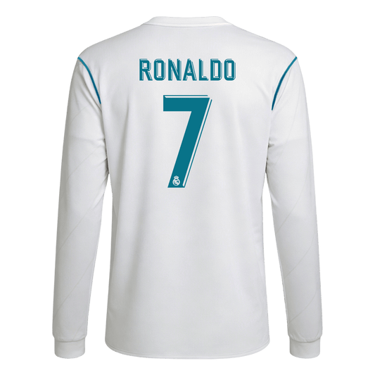 Koszulka piłkarska retro z długim rękawem Real Madryt 2017/18 domowa RONALDO #7