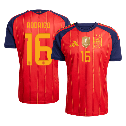 Koszulka piłkarska Hiszpania Mundial 2026 domowa Champion Edition RODRIGO #16