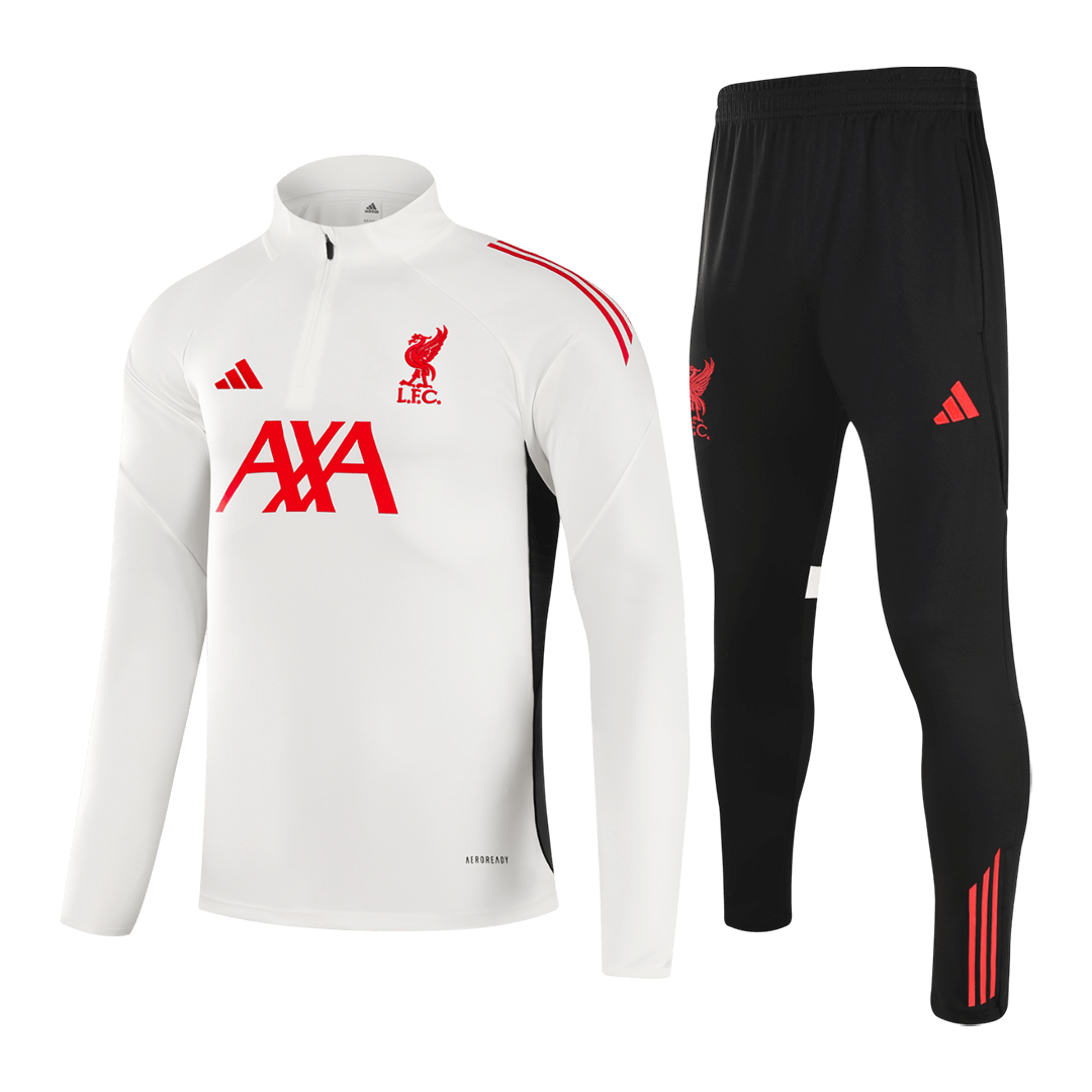 Męski dres treningowy z bluzą rozpinaną Liverpool 2025/26 biały